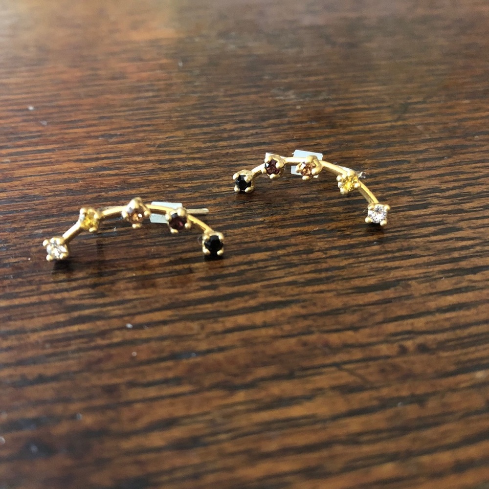 Gold climber earrings